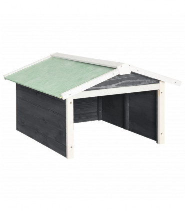 vidaXL Robotic Lawn Mower Garage 72x87x50 cm Grey and White Firwood