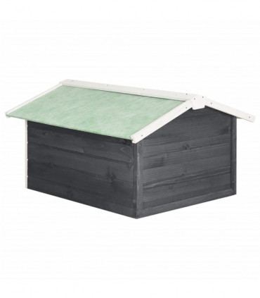 vidaXL Robotic Lawn Mower Garage 72x87x50 cm Grey and White Firwood