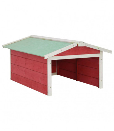 vidaXL Robotic Lawn Mower Garage 72x87x50 cm Red and White Firwood