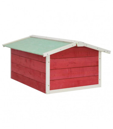 vidaXL Robotic Lawn Mower Garage 72x87x50 cm Red and White Firwood