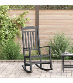 vidaXL Rocking Chair Black 65 x 84 x 114 cm Polyethylene