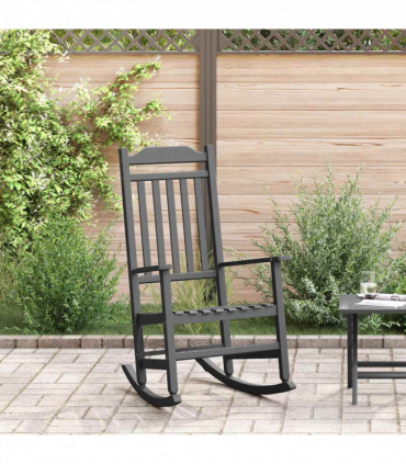 vidaXL Rocking Chair Black 65 x 84 x 114 cm Polyethylene