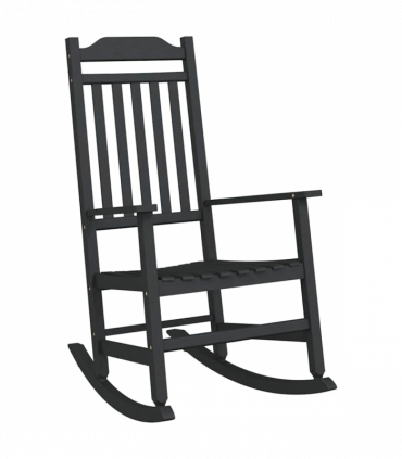 vidaXL Rocking Chair Black 65 x 84 x 114 cm Polyethylene
