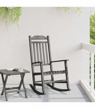 vidaXL Rocking Chair Black 65 x 84 x 114 cm Polyethylene