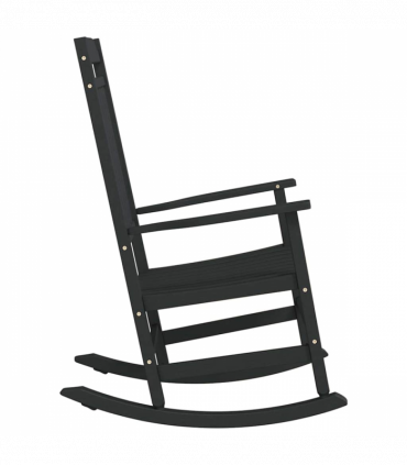 vidaXL Rocking Chair Black 65 x 84 x 114 cm Polyethylene
