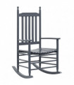 vidaXL Rocking Chair with Curved Seat Grey Poplar Wood