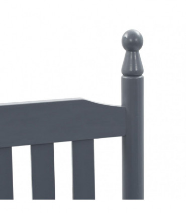 vidaXL Rocking Chair with Curved Seat Grey Poplar Wood