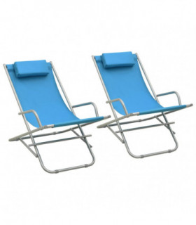 vidaXL Rocking Chairs 2 pcs Steel Blue