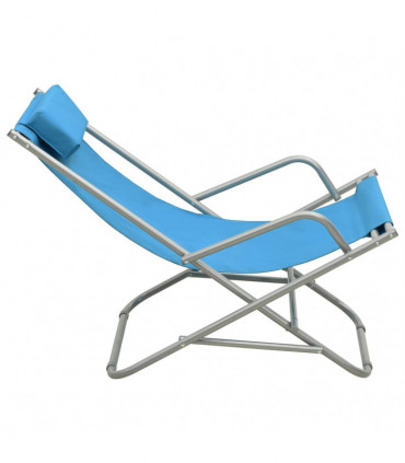 vidaXL Rocking Chairs 2 pcs Steel Blue