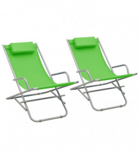 vidaXL Rocking Chairs 2 pcs Steel Green
