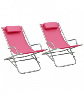 vidaXL Rocking Chairs 2 pcs Steel Pink