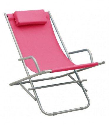 vidaXL Rocking Chairs 2 pcs Steel Pink