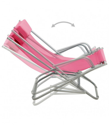 vidaXL Rocking Chairs 2 pcs Steel Pink
