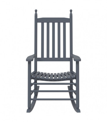 vidaXL Rocking Chairs with Curved Seats 2 pcs Grey Solid Wood Poplar