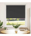 vidaXL Roller Blind Blackout Black 100x130 cm Fabric Width 95.7 cm Polyester