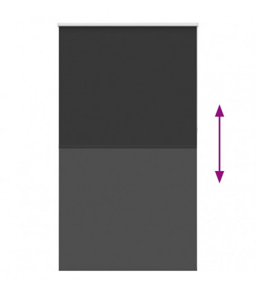 vidaXL Roller Blind Blackout Black 130x210 cm Fabric Width 126.6 cm Polyester