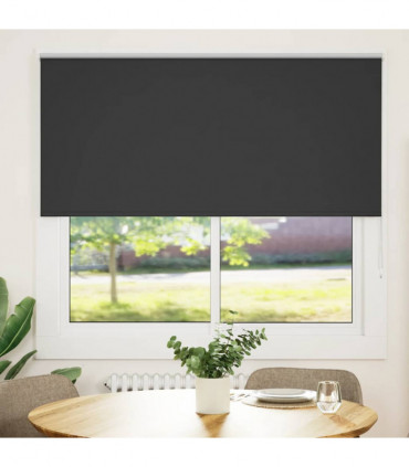 vidaXL Roller Blind Blackout Black 150x150 cm Fabric Width 146.6 cm Polyester