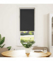 vidaXL Roller Blind Blackout Black 40x130 cm Fabric Width 35.7 cm Polyester