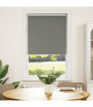 vidaXL Roller Blind Blackout Grey 85x130 cm Fabric Width 80.7 cm Polyester