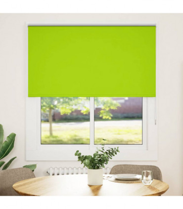 vidaXL Roller Blind Blackout Leaves Green 135x130 cm Fabric Width 131.6 cm Polyester