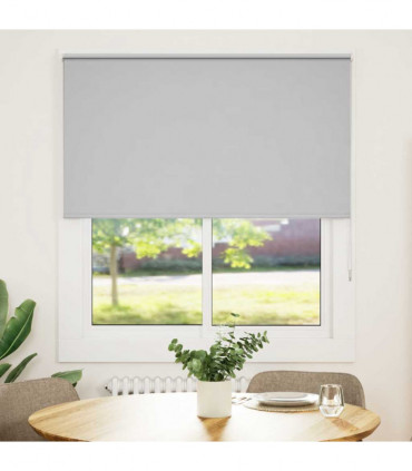 vidaXL Roller Blind Blackout Light Grey 130x175 cm Fabric Width 126.6 cm Polyester