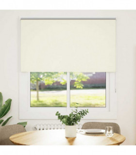 vidaXL Roller Blind Blackout Off White 140x130 cm Fabric Width 136.6 cm Polyester
