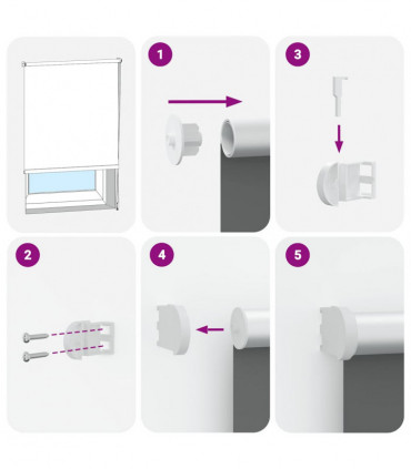 vidaXL Roller Blind Blackout Off White 150x210 cm Fabric Width 146.6 cm Polyester