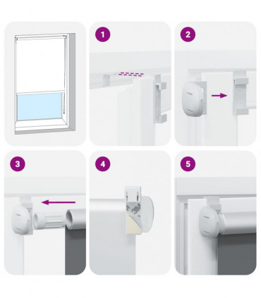 vidaXL Roller Blind Blackout Off White 55x210 cm Fabric Width 50.7 cm Polyester