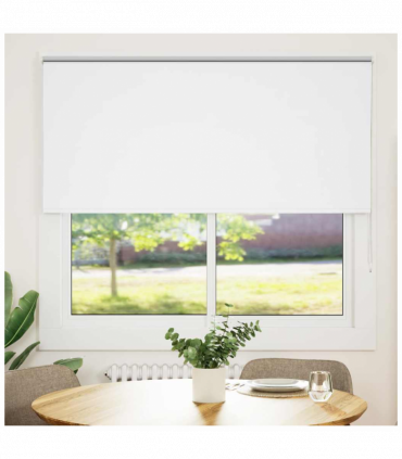 vidaXL Roller Blind Blackout White 150x130 cm Fabric Width 146.6 cm Polyester