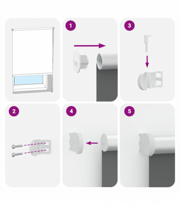 vidaXL Roller Blind Blackout White 150x130 cm Fabric Width 146.6 cm Polyester