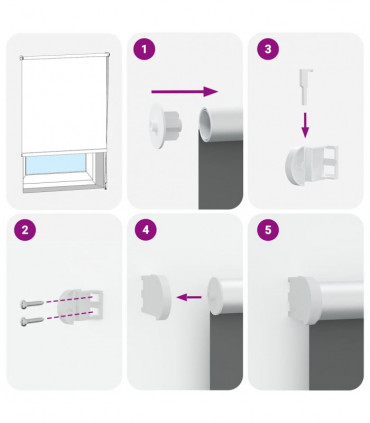 vidaXL Roller Blind Blackout White 160x130 cm Fabric Width 156.6 cm Polyester