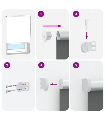 vidaXL Roller Blind Blackout White 165x150 cm Fabric Width 161.6 cm Polyester