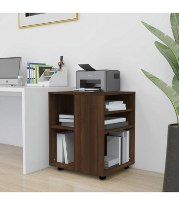 vidaXL Rolling Cabinet Brown Oak 60x53x72 cm Engineered Wood