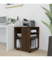 vidaXL Rolling Cabinet Brown Oak 60x53x72 cm Engineered Wood