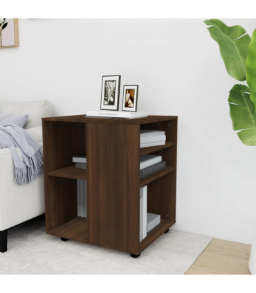 vidaXL Rolling Cabinet Brown Oak 60x53x72 cm Engineered Wood