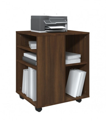 vidaXL Rolling Cabinet Brown Oak 60x53x72 cm Engineered Wood
