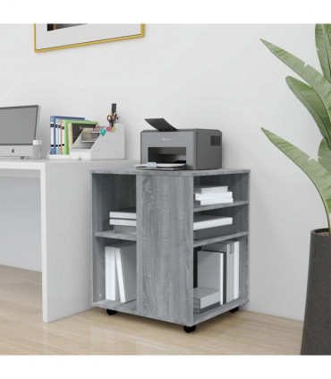 vidaXL Rolling Cabinet Grey Sonoma 60x53x72 cm Engineered Wood