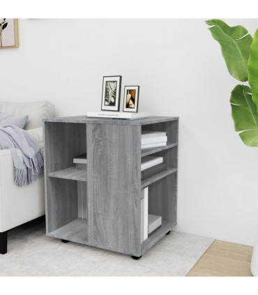 vidaXL Rolling Cabinet Grey Sonoma 60x53x72 cm Engineered Wood