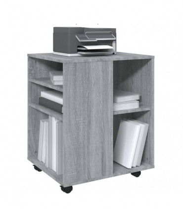 vidaXL Rolling Cabinet Grey Sonoma 60x53x72 cm Engineered Wood