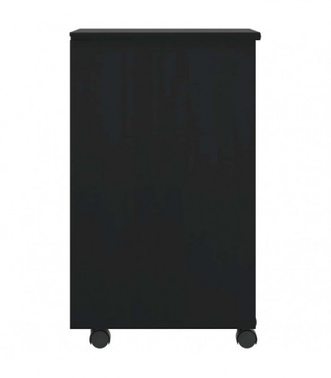 vidaXL Rolling Cabinet with Drawers MOSS Black Solid Wood Pine