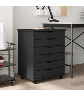 vidaXL Rolling Cabinet with Drawers MOSS Grey Solid Wood Pine