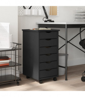 vidaXL Rolling Cabinet with Drawers MOSS Grey Solid Wood Pine