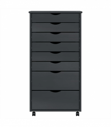 vidaXL Rolling Cabinet with Drawers MOSS Grey Solid Wood Pine