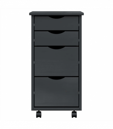 vidaXL Rolling Cabinet with Drawers MOSS Grey Solid Wood Pine