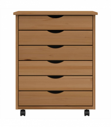 vidaXL Rolling Cabinet with Drawers MOSS Honey Brown Solid Wood Pine