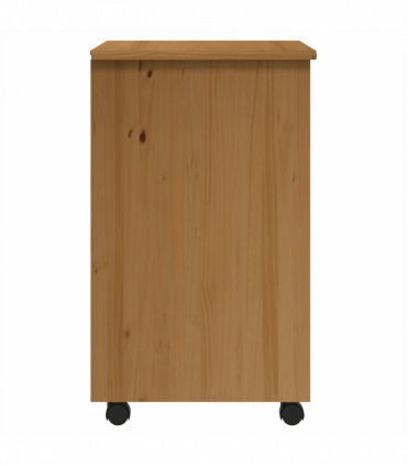 vidaXL Rolling Cabinet with Drawers MOSS Honey Brown Solid Wood Pine