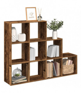 vidaXL Room Divider Bookcase 3-Tier Old Wood 137.5x29x103.5 cm Engineered Wood