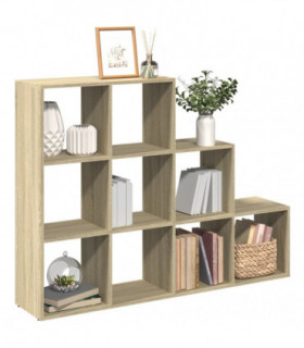 vidaXL Room Divider Bookcase 3-Tier Sonoma Oak 137.5x29x103.5 cm Engineered Wood