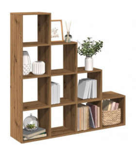 vidaXL Room Divider Bookcase 4-Tier Artisan Oak 131.5x29x131.5 cm Engineered Wood
