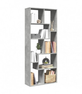 vidaXL Room Divider Bookcase Concrete Grey 67x25x161.5 cm Engineered Wood